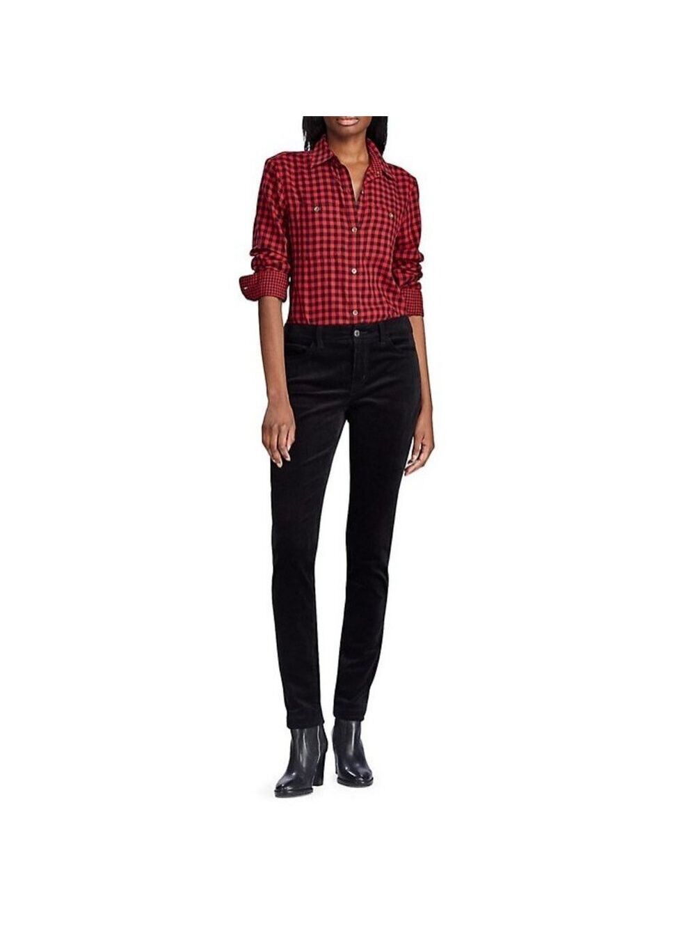Chaps Gingham Cotton Shirt Size Small - Rich Red